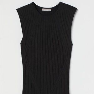 Black Rib-knit Top